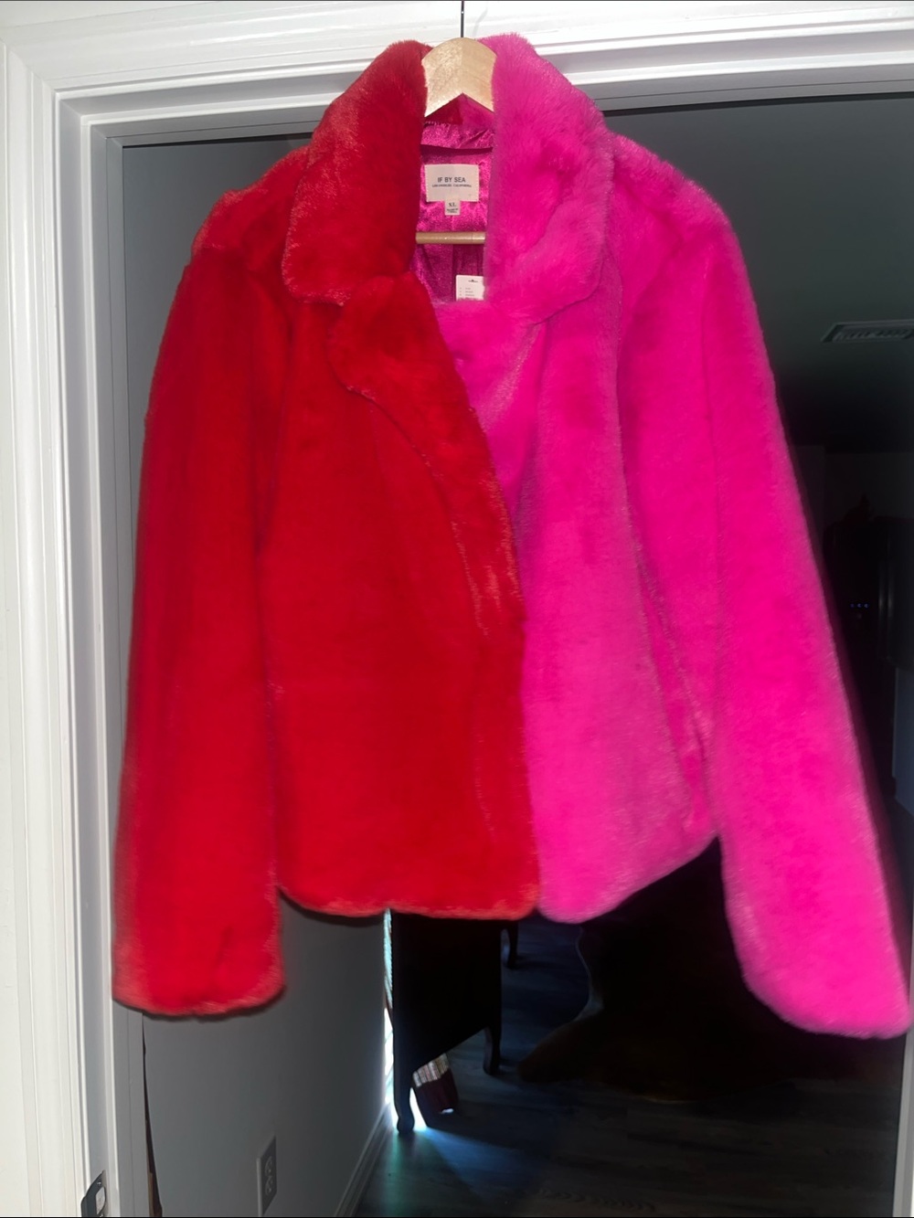 Anthropologie If By Sea Pink Faux Fur Jacket - Picture 6 of 7